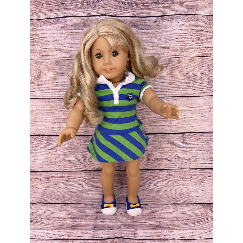American Girl Lanie Doll GOTY 2010 Meet Outfit Shoes Blonde Hair Hazel Eyes
